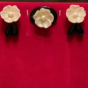 Vintage clip on earrings with matching brooch